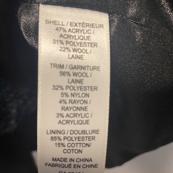 Ricki’s wool blend tweed coat with contrast trim, size XL - Picture 2 of 2